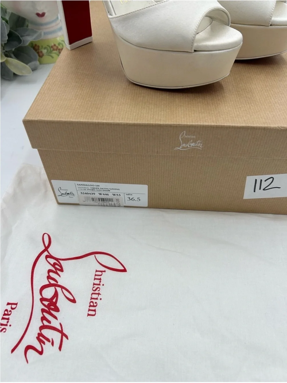 Women’s Christian Louboutin sandaloo 130mm sandals in ivory crêpe satin 36.5